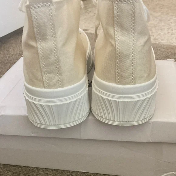 Women's Beige High-Top Sneakers - Picture 5 of 7